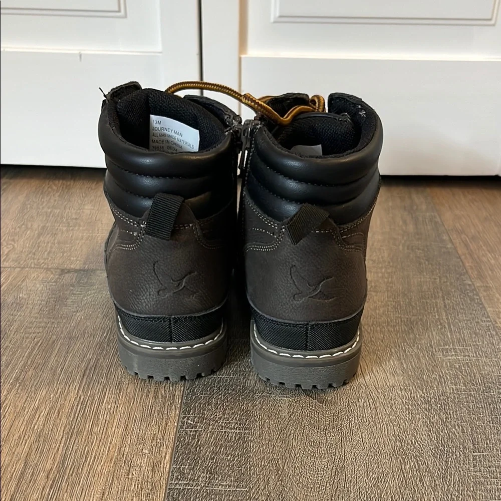 Eddie Bauer Kids Dark Gray and Tan Lace-Up Ankle Boots
